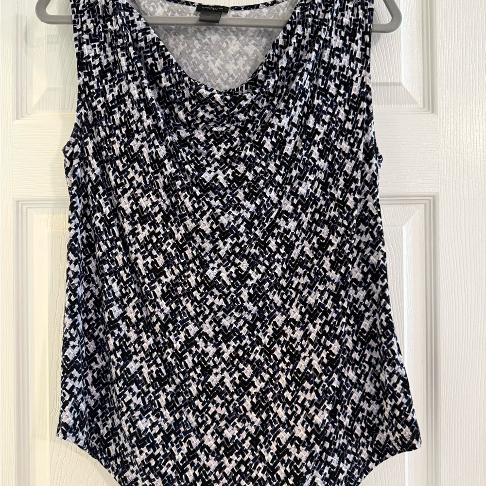Ann Taylor Black and White Blouse Elegant Top